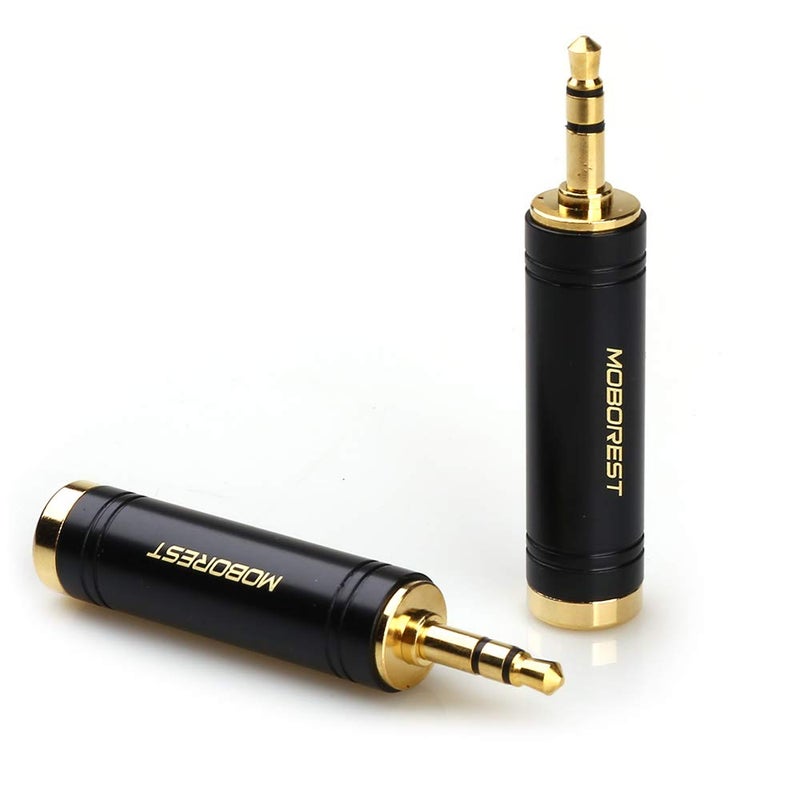 MOBOREST 3.5mm M to 6.35mm F Stereo Pure Copper Adapter, 1/8 Inch Plug Male to 1/4 Inch Jack Female Stereo Adapter, Can be Used for Conversion Headphone adapte, amp adapte, Black Fashion 2-Pack - Image 4